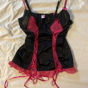 Black and Pink bustier lingerie
